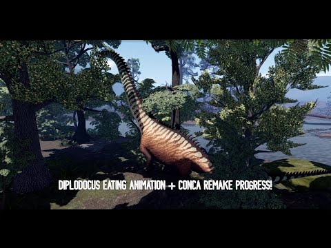 Diplodocus eating animation + Conca remake progress!