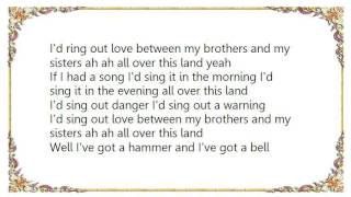 Wanda Jackson - If I Had a Hammer Lyrics
