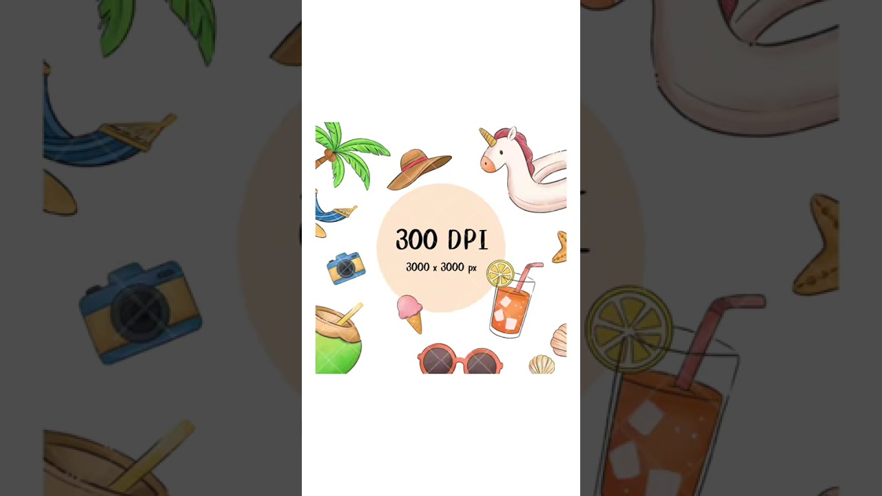 Cute Summer Clipart Bundle for Goodnotes, Canva & Printables | 20 PNGs + Bonus Sheets