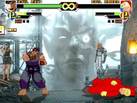 SWG Mugen - Evil Ryu vs Evil Homer