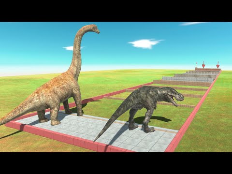 Dinosaur Obstacle Race: Carnivore vs Herbivores | Who is Faster? - Animal Revolt Battle Simulator