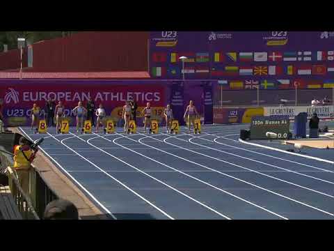 Women's 100m Round 1 Heat 4 - 2019 European Athletics U23 Championships