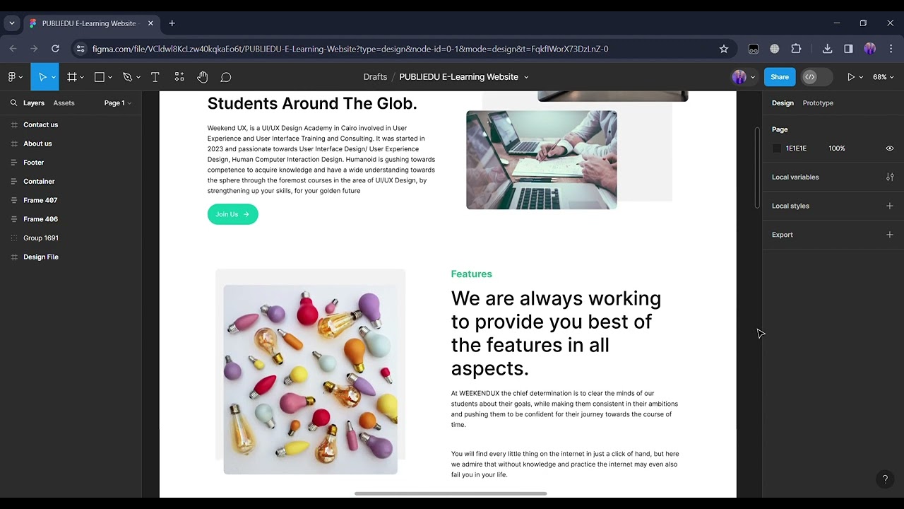 PUBLIEDU E Learning Website – Figma
