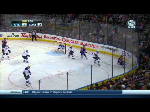 David Backes wicked wristah PPG 3-2 St. Louis Blues vs Edmonton Oilers 1/7/14 NHL Hockey