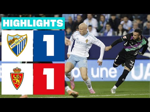 MÁLAGA CF 1 - 1 REAL ZARAGOZA | RESUMEN LALIGA HYPERMOTION