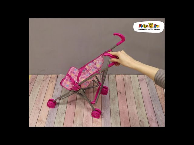 Коляска-трость для куклы розовая - видео
