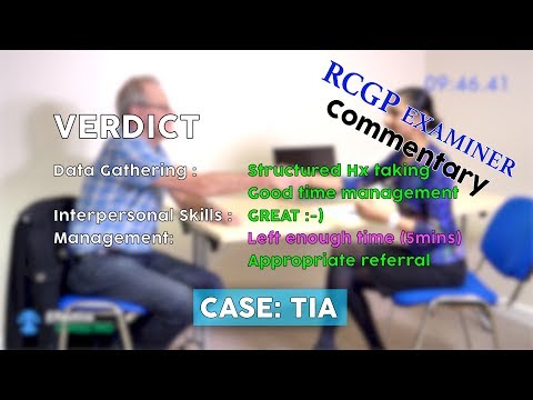 TIA with RCGP EXAMINERS COMMENTARY // MRCGP EXAM PRACTICE // CSA Prep // Episode 9a