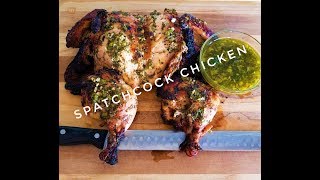 Spatchcock Grilled Greek Chicken - BBQ Chicken Weber Kettle Grill