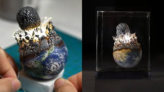 How to Make an Asteroid Hitting Earth Diorama / Po