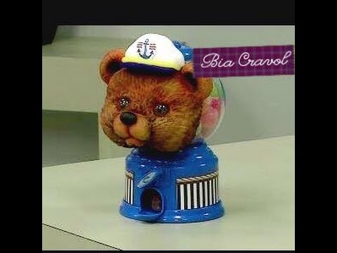 Baleiro Urso Marinheiro em Biscuit - Bia Cravol - Programa Vida com Arte