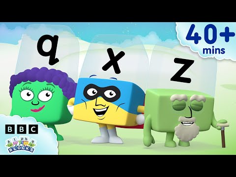 Trickly Letters for Kindergarten - Q X Z  | Learn to Read and Spell for Kids | Alphablocks