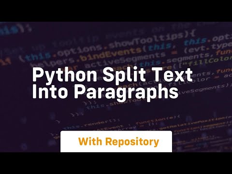 Python Split Text Into Paragraphs