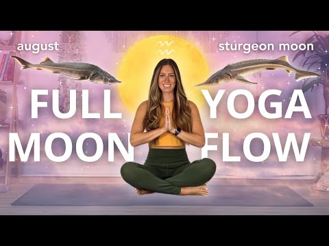 FULL STURGEON MOON YOGA 🌝 magical + mellow 🐟 Full Moon Yoga Flow [30 mins]
