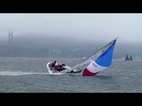 IRC Boat Round Down And Broach Under Spinnaker