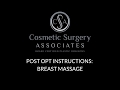 Post Op Instructions Breast Massage After Breast Augmentation
