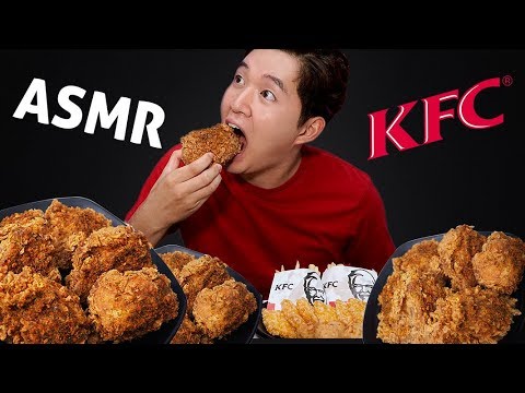 ASMR ĂN GÀ RÁN KFC MÓN MỚI | BÁNH THƠM RÁN KFC RẤT NGON | WOOSSI EATING SOUNDS