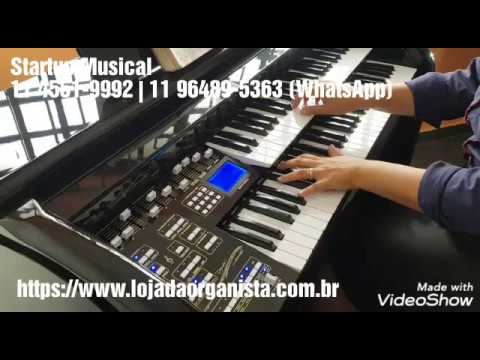 Video Órgão Eletrônico Acordes Ax100 Top Elegance Preto Auto brilho