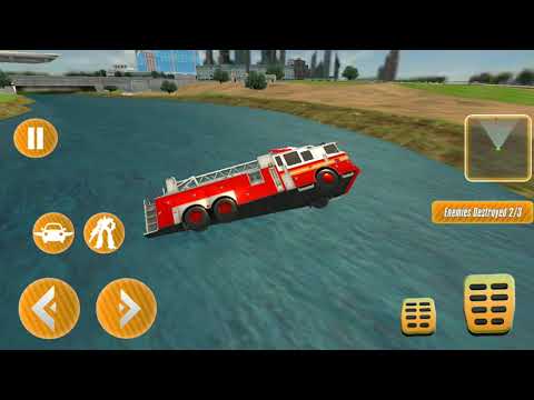 Flying firefighter transform robot turns fire men or rescue hero - Android Gameplay #7