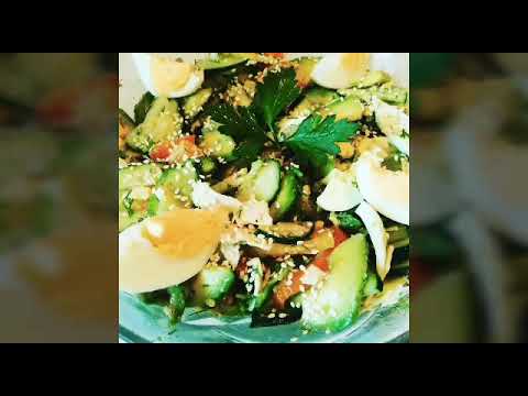 Салат с огурцом, авокадо, яйцом. МЕГА вкусный. Чем больше съешь тем больше похудеешь! Худеем вкусно!