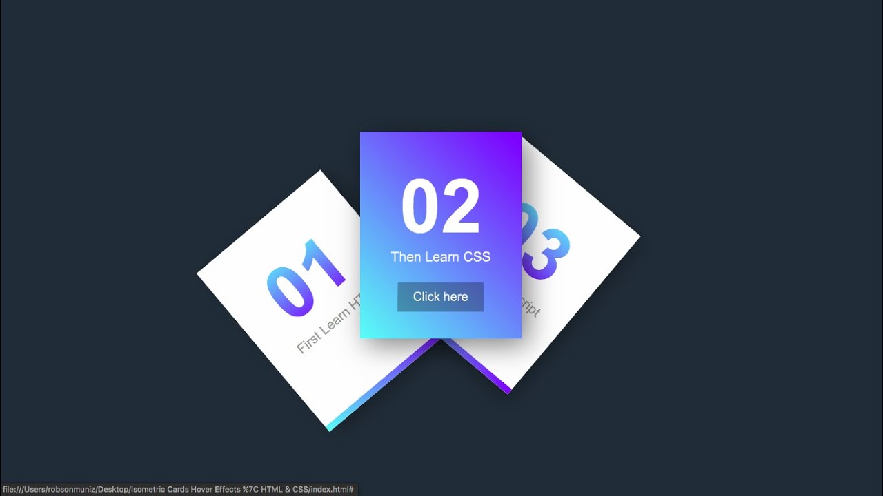 Isometric Card Hover Effects | HTML & CSS
