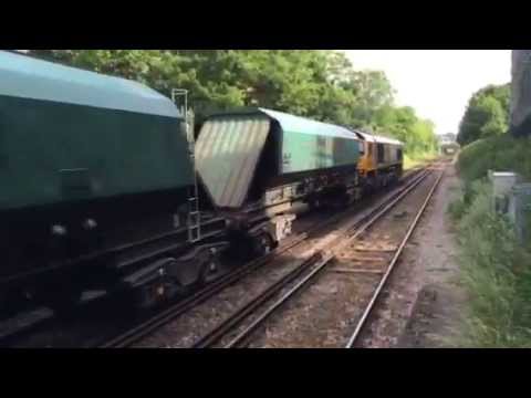 GBRf 66706 'Nene Valley' Passes Maidstone Barracks working 6O69 18/6/15