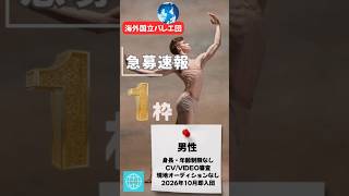 『海外国立バレエ団』募集新着情報 💌【男性1枠】✅ 2026年10月即入団🎉詳細はこちら⬇️からhttps://line.me/R/ti/p/@558gzmdn #バレエ#海外バレエ団就活#バレエ留学