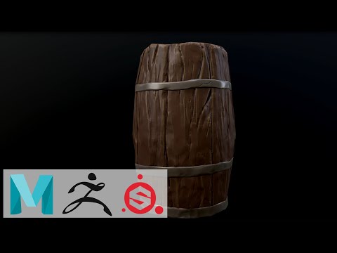 Maya 2020, Zbrush and Substance Painter - Stylised Barrel Timelapse