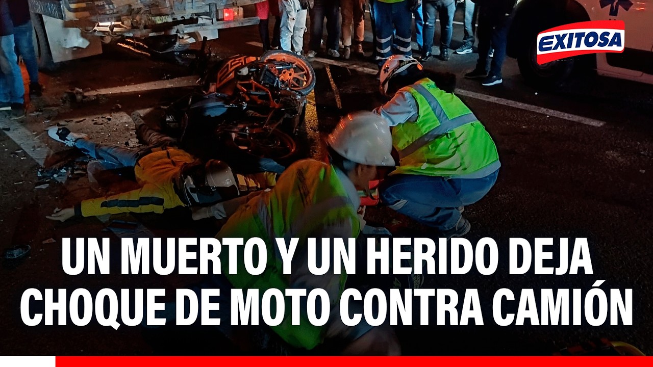 🔴🔵 Un muerto y un herido deja choque de moto contra camión en la Vía Evitamiento