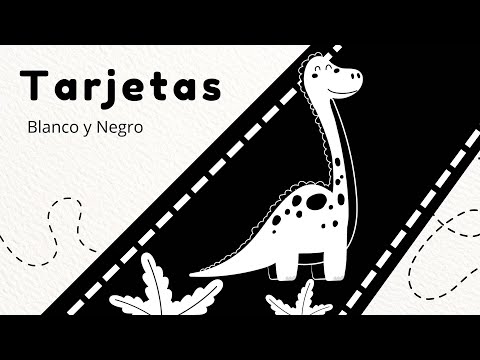 Tarjetas en blanco y negro para bebés 0 a 3 meses dinosaurios #estimulaciontemprana #bebe #familia