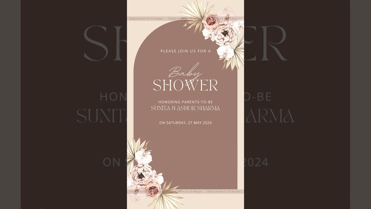 Golden Star Baby Shower Invitation