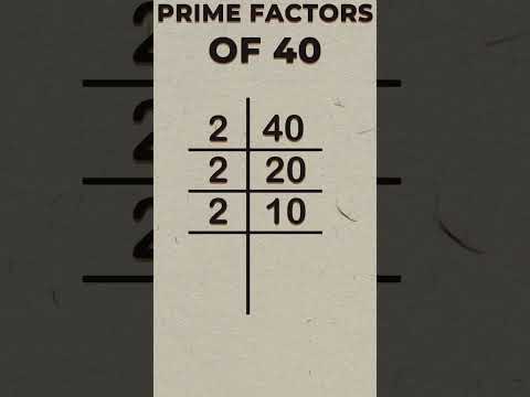 Prime Factors of 40 / Prime factorisation / #shorts / #primefactor