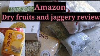 Amazon dry fruits review/ Vedaka and Solimo brand dry fruits/ vedaka jaggery power review