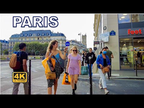 Paris summer streets walking tour (4K UHD)
