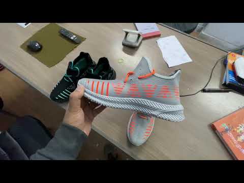 Grey ladies flyknit shoes