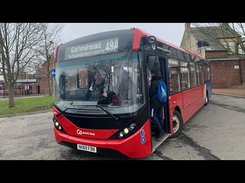 Go north east enviro e200mmc route 49A Winlaton bus station to shibden bank 5498