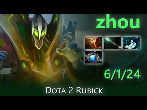 [Top 54 OpenDota Rubick] "zhou" 6/1/24 | Dota 2 Rubick highlights