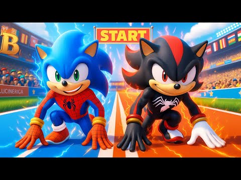 SONIC SPIDERMAN vs SHADOW VENOM: The EPIC RACING Talent Showdown! | Sonic the Hedgehog 3 Animation