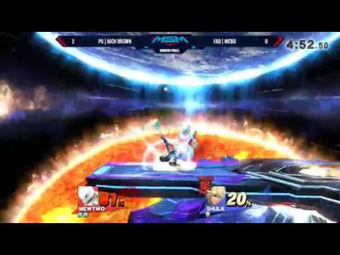 Msm 88 Pg Rich Brown (Mewtwo) Vs Fad Nicko (Shulk) Winners Finals Smash Wii U