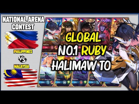 HALIMAW TO !! GLOBAL No.1 RUBY SOBRANG LAKAS PINAGLARUAN ANG KALABAN - National Arena Contest - MLBB