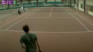 preview picture of video 'Xavier (15/3) vs Olivier (15/4) - Match corpo - 2e set - 19/04/2013'