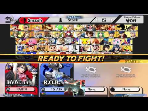 YEG Open 2016 - Smash 4 Top 8 - DA | NinjaLink (Mega Man, Bayonetta, Greninja) vs F$B | Jams (ROB)