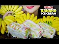 ASMR BANANA ICE CREAM CRUNCHY ICE EATING SOUND LINH ASMR