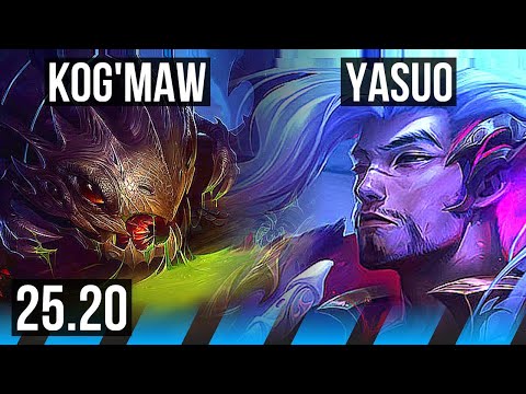KOG'MAW vs YASUO (MID) | 6/0/0, Dominating | KR Master | 25.20