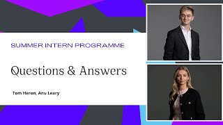 Summer Intern Programme Q&A