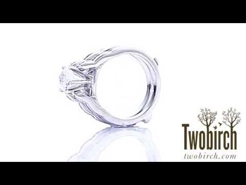0.4ct. Wave Cathedral Channel Set Ring Guard - TwoBirch  TB-GUARD-0066-WG-G