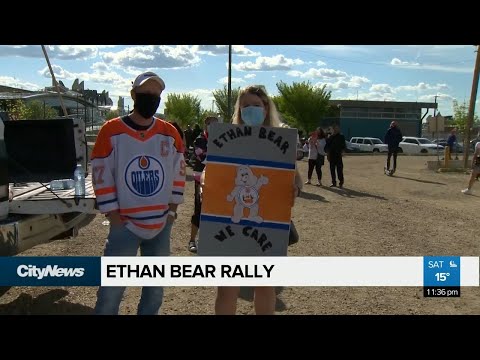 Rallying for Edmonton Oilers player Ethan Bear