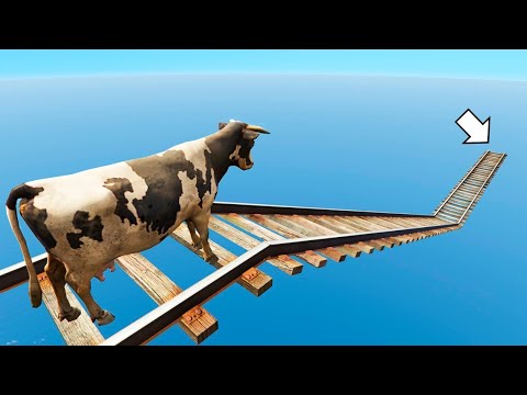 Crazy cow parkour - impossible parkour Gta 5 | باركور البقرة المجنونة - باركور مستحيل Gta 5
