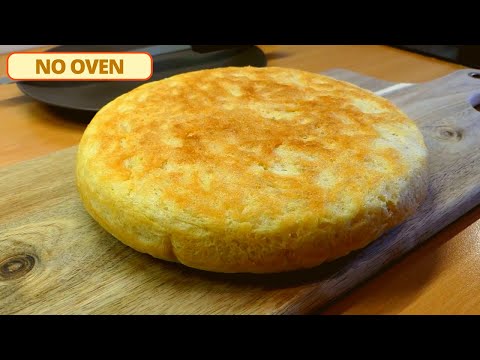 Frying Pan Bread (No Egg, No Oven, No Knead) Easiest Pan bread (No need to touch the dough)