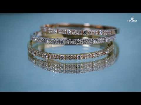 HABIB Diamond Bangle in Yellow Gold, White Gold & Rose Gold