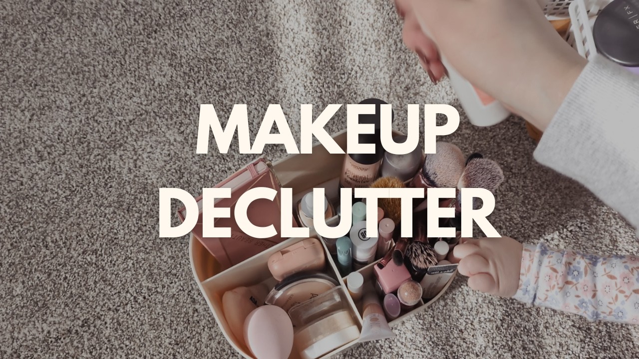 MINIMALIST MAKEUP DECLUTTER | decluttering and organizing all of my makeup!